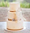 pretty ivory wedding cake
